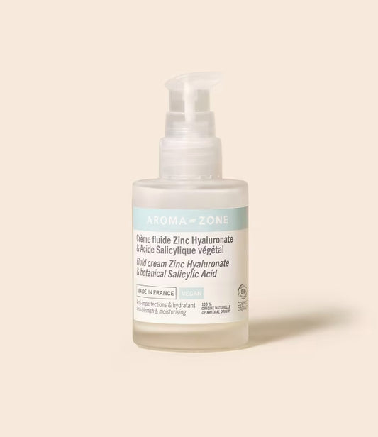 Aroma-zone crème fluide Zinc hyaluronate & Acide salicylique végétal 50ml
