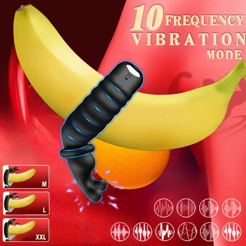 Anneau vibrant homme – Stimulateur clitoridien – 10 modes – Silicone doux – USB