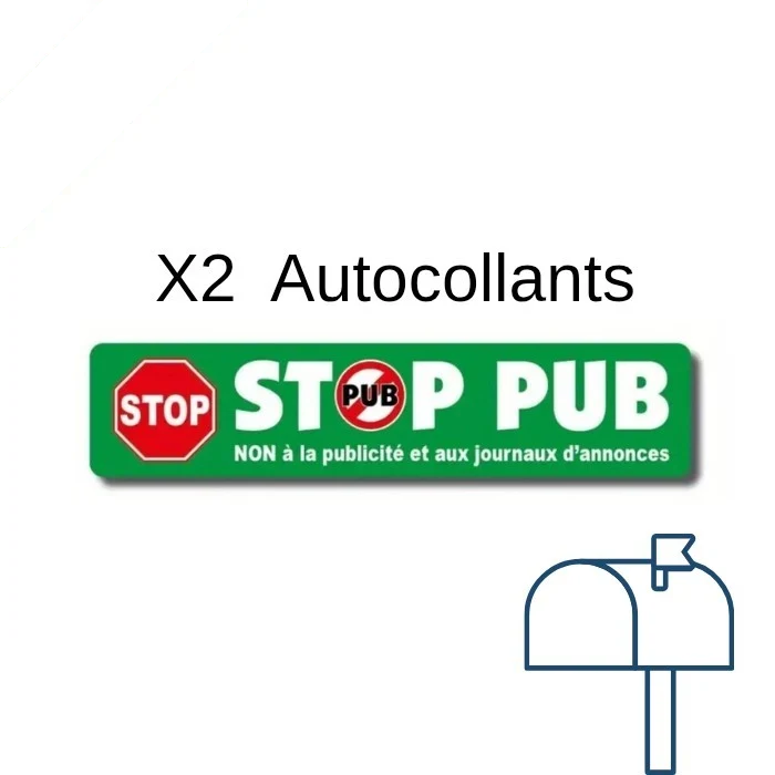 LOTE DE 2 PEGATINAS ADHESIVAS STOP PUBLICIDAD / BUZÓN ✅SIN PUBLICIDAD