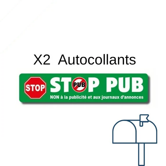 LOTE DE 2 PEGATINAS ADHESIVAS STOP PUBLICIDAD / BUZÓN ✅SIN PUBLICIDAD