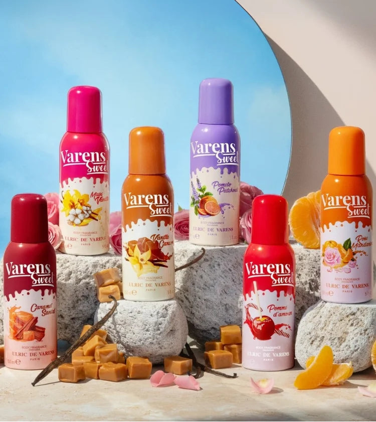 ULRIC DE VARENS - Body Fragrance Varens Sweet- Parfum & Déodorant Femme 2-en-1 - Vaporisateur - Spray - Lot de 2 x 150 ml