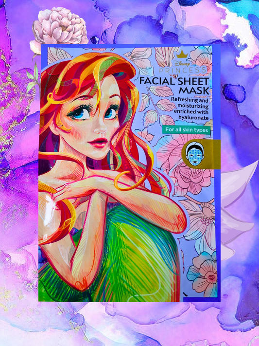 Masque visage Disney Princesse en tissu à l'acide hyaluronique - Ariel - Mes Petits Moments