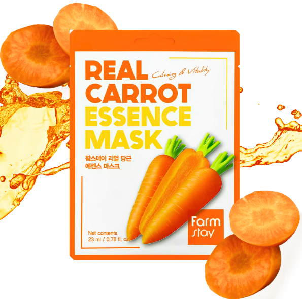 Masque visage en tissu coréen - Real carrot de Farmstay - Mes Petits Moments