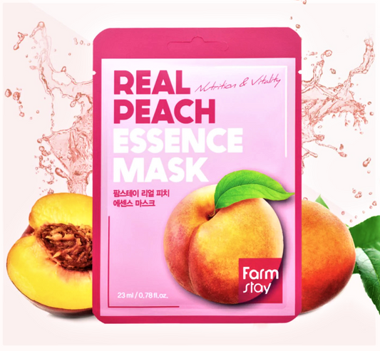 Masque visage en tissu coréen - Real peach de Farmstay - Mes Petits Moments